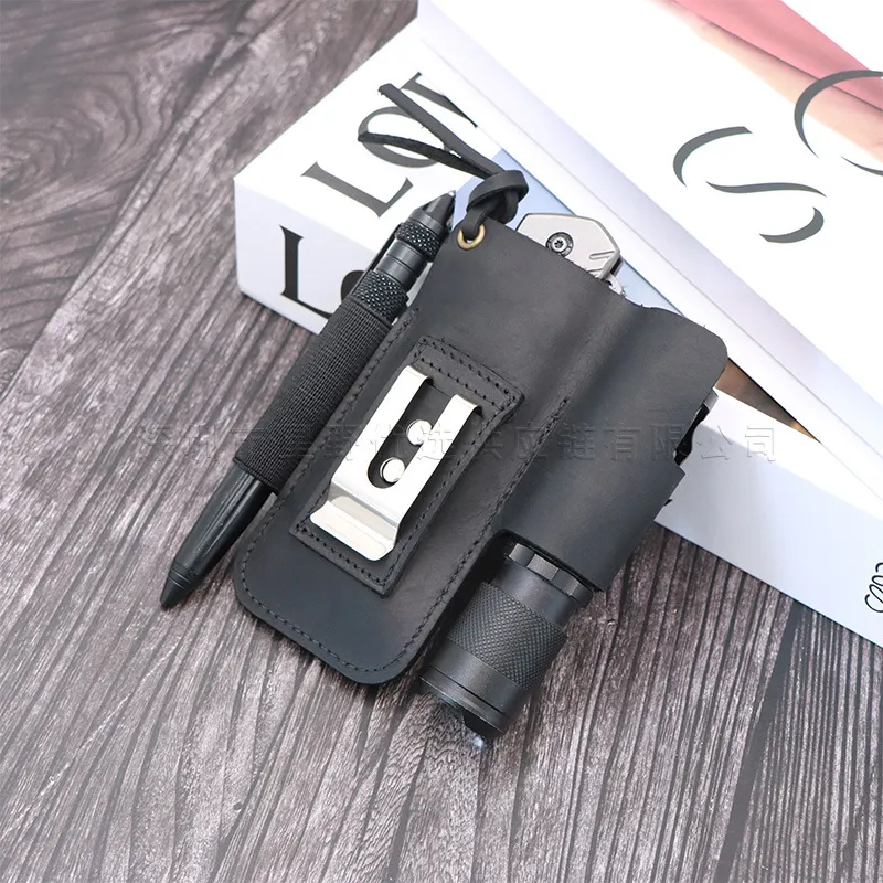 genuine leather edc flashlight holster - MOQ 20pcs factory direct - view 2
