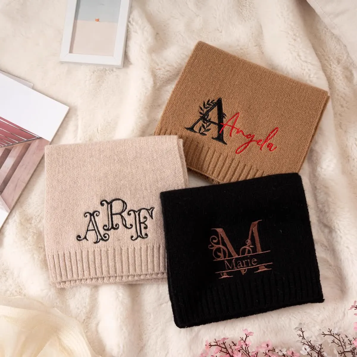 custom cashmere feel scarf personalized name - buy wholesale direct from manufacturer - view 4