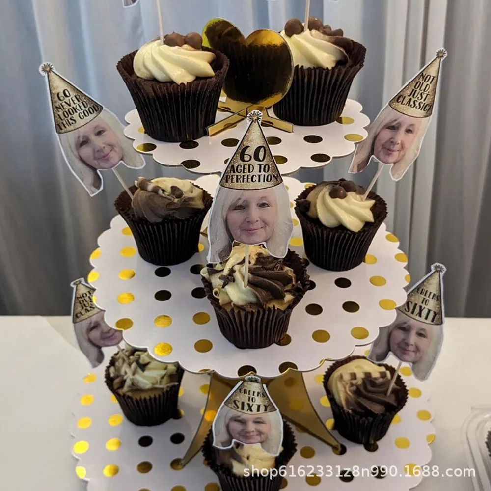custom face birthday cake topper - Oeko-Tex certified supplier - view 3
