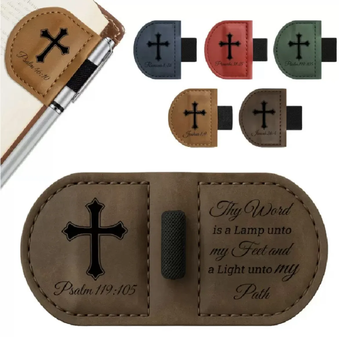 custom leather magnetic bookmark pen clip - BSCI certified manufacturer