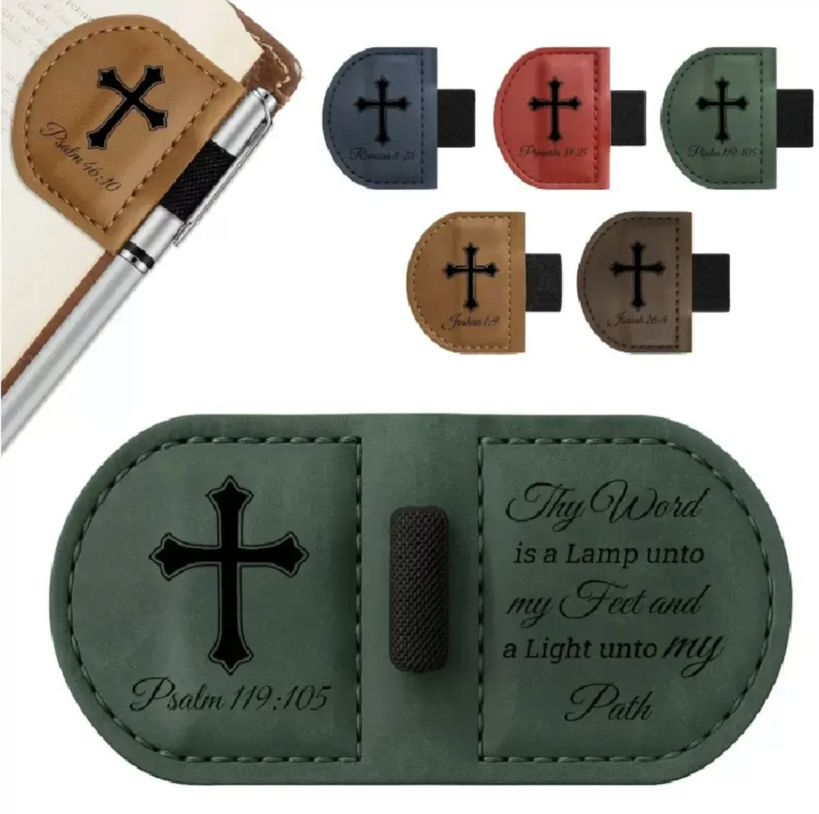 custom leather magnetic bookmark pen clip - BSCI certified manufacturer - view 3