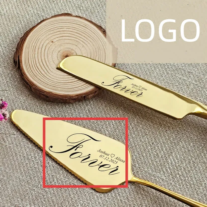 custom stainless steel cake knife server - low MOQ custom order