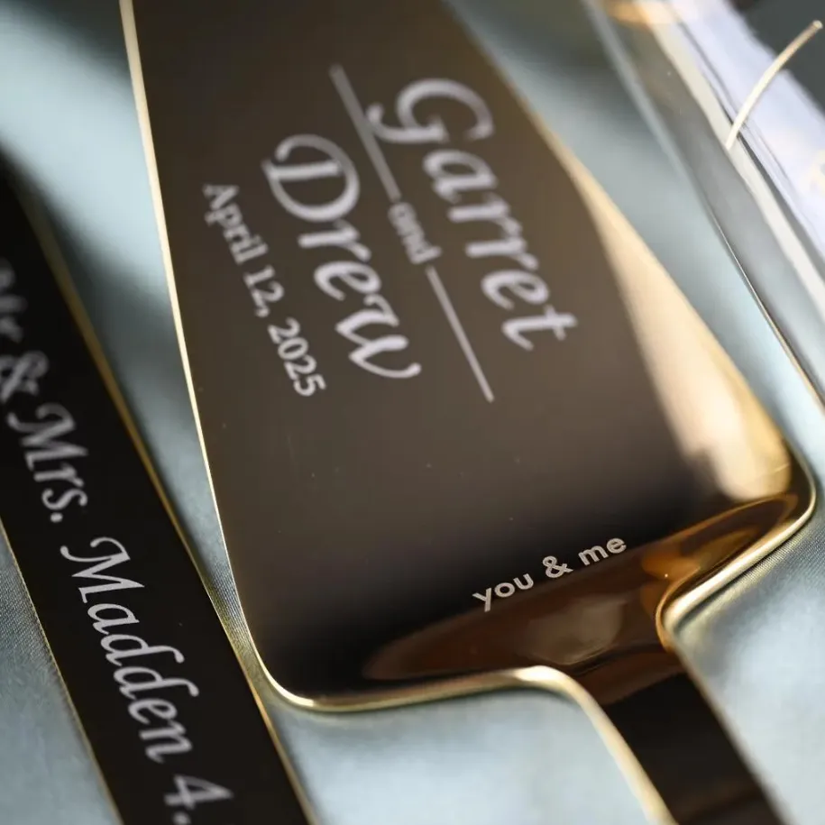 custom stainless steel cake knife server - low MOQ custom order - view 2