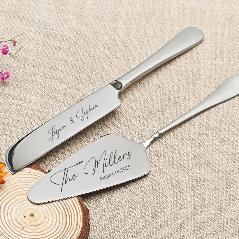 custom stainless steel cake knife server - low MOQ custom order - view 3
