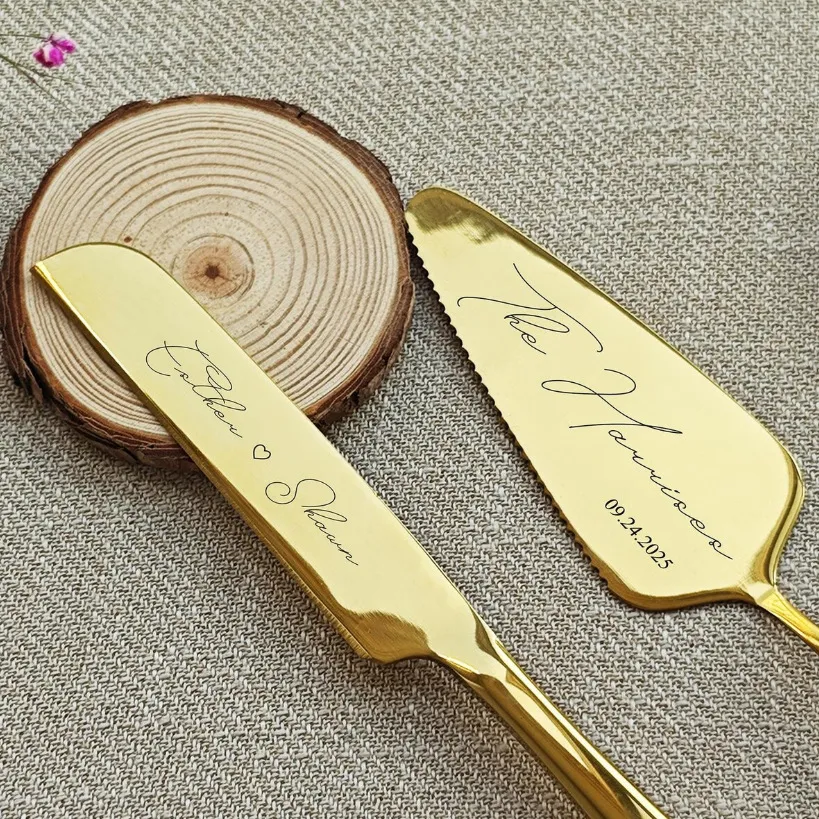 custom stainless steel cake knife server - low MOQ custom order - view 4